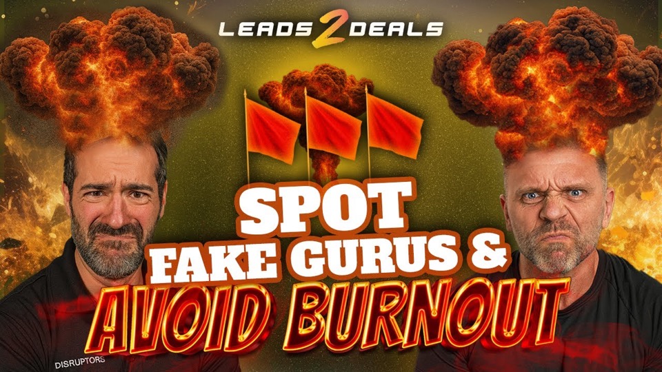 Leads2Deals episode thumbnail featuring Ian Ross and the title How to Spot Fake Gurus and Avoid Burnout