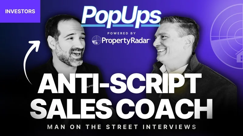 Ian Ross and the PropertyRadar host in the Anti-Script Sales Coach episode thumbnail
